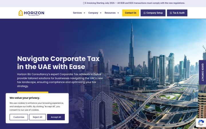 Screenshot of horizonbizco.com