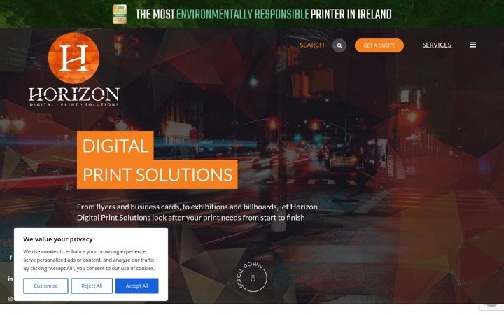 Screenshot of horizondigitalprint.com