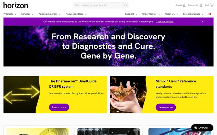 Screenshot of horizondiscovery.com