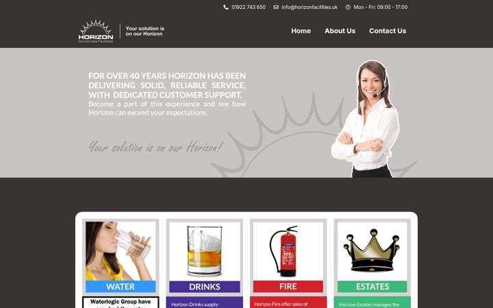 Screenshot of horizonfacilities.uk