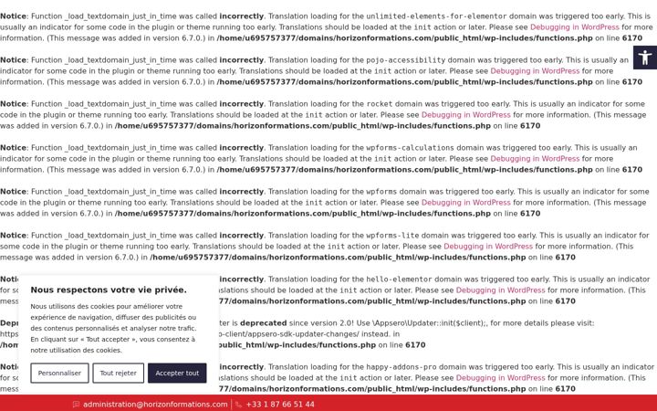 Screenshot of horizonformations.com