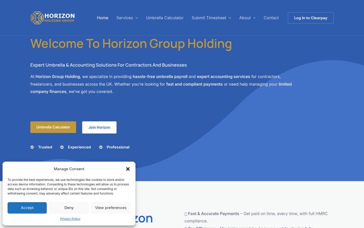 Screenshot of horizongroupholding.co.uk