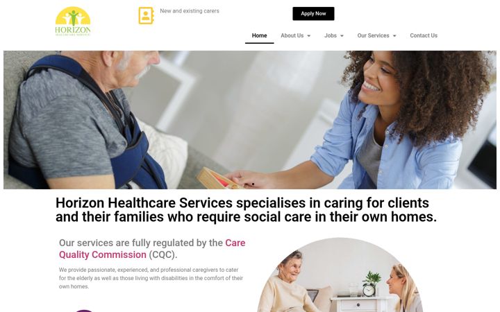 Screenshot of horizonhealthcareservices.co.uk
