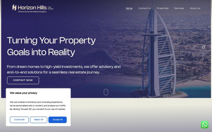 Screenshot of horizonhillsrealestate.com