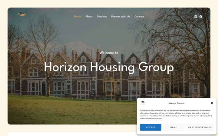 Screenshot of horizonhousinggroup.co.uk