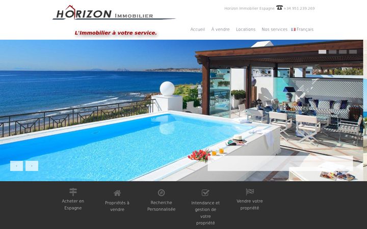 Screenshot of horizonimmobilierespagne.com