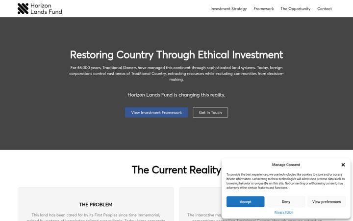 Screenshot of horizonlandsfund.com