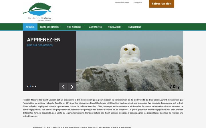 Screenshot of horizonnaturebsl.org