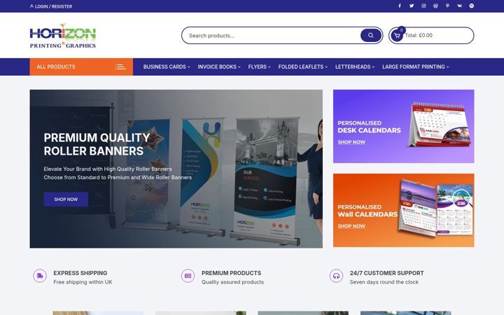 Screenshot of horizonprint.co.uk