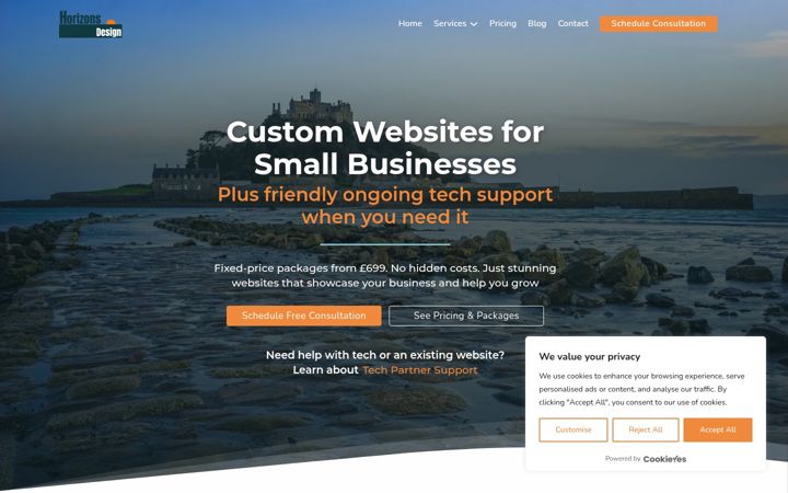 Screenshot of horizonsdesign.co.uk