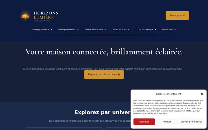 Screenshot of horizonslumiere.com