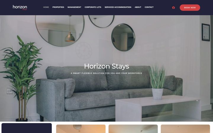 Screenshot of horizonstays.co.uk
