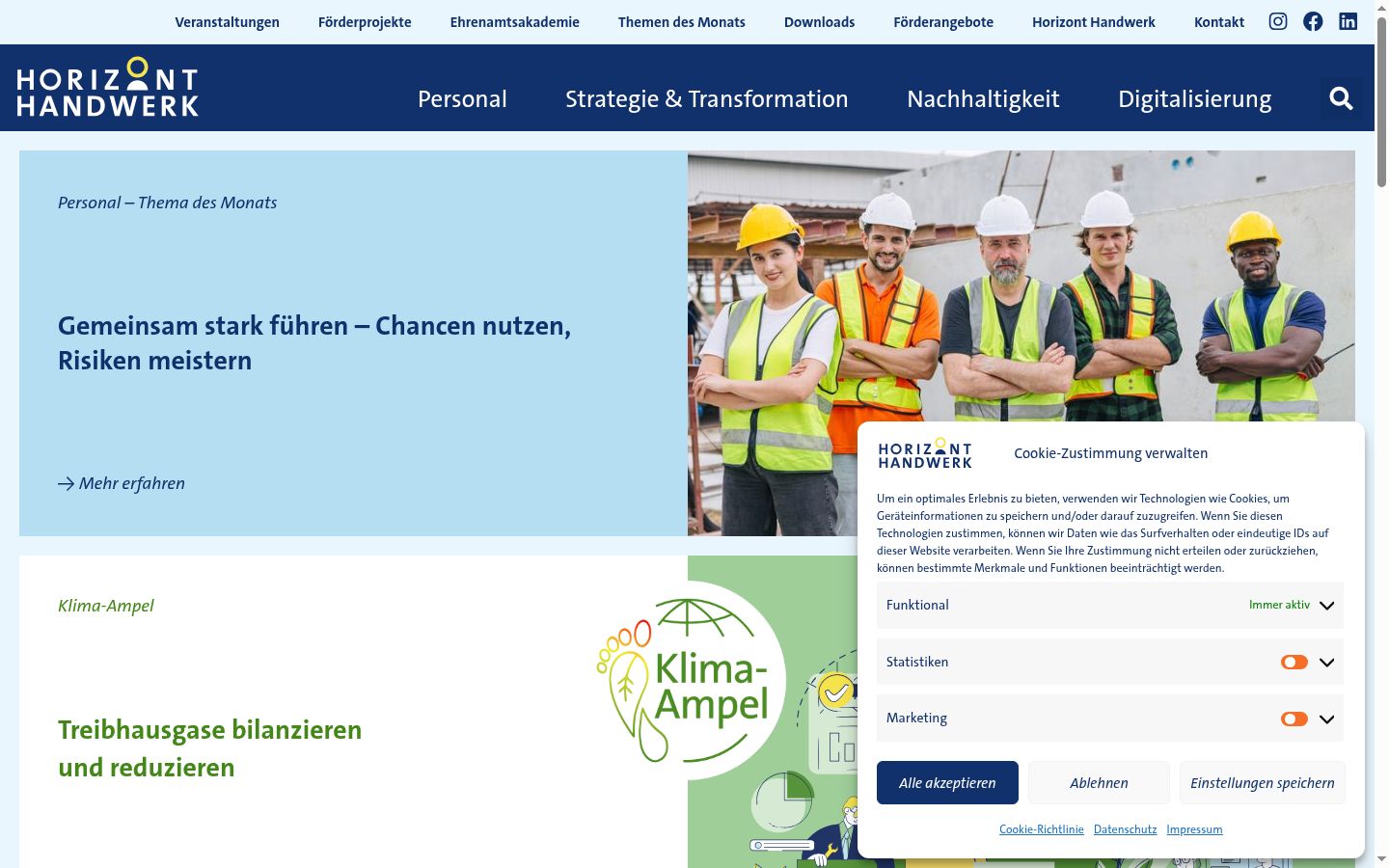 Screenshot del banner di consenso mostrato prima di qualsiasi interazione