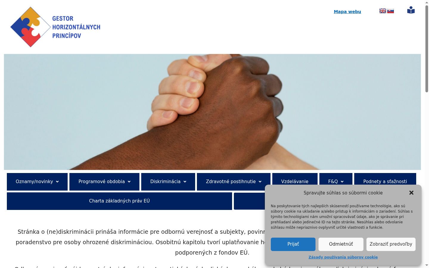 Screenshot of the consent banner shown before any interaction