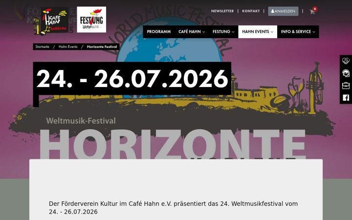 Screenshot of horizonte-festival.de