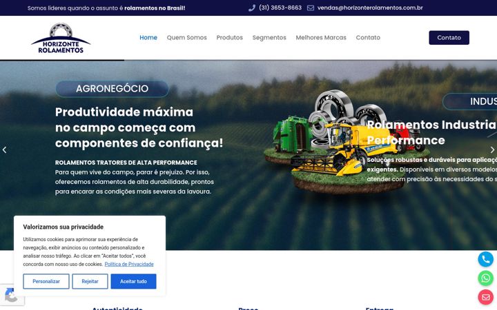 Screenshot of horizonterolamentos.com.br