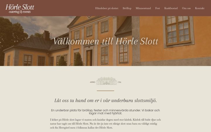 Screenshot of horleslottcatering.se