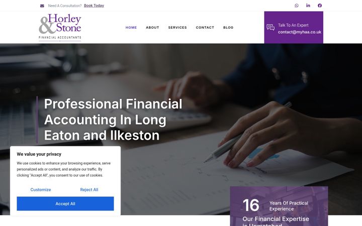 Screenshot of horleyandstone.co.uk