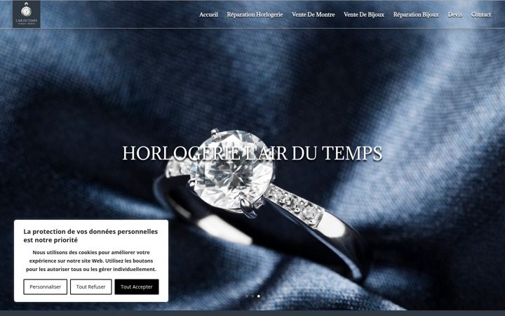 Screenshot of horlogerie-lairdutemps.fr