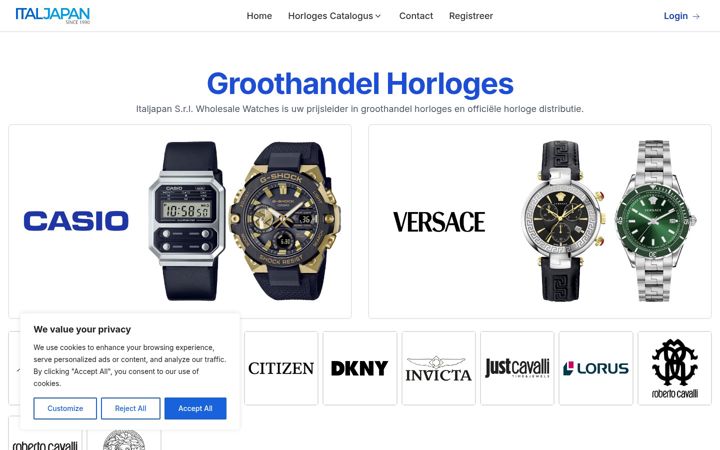 Screenshot of horlogesgroothandel.nl