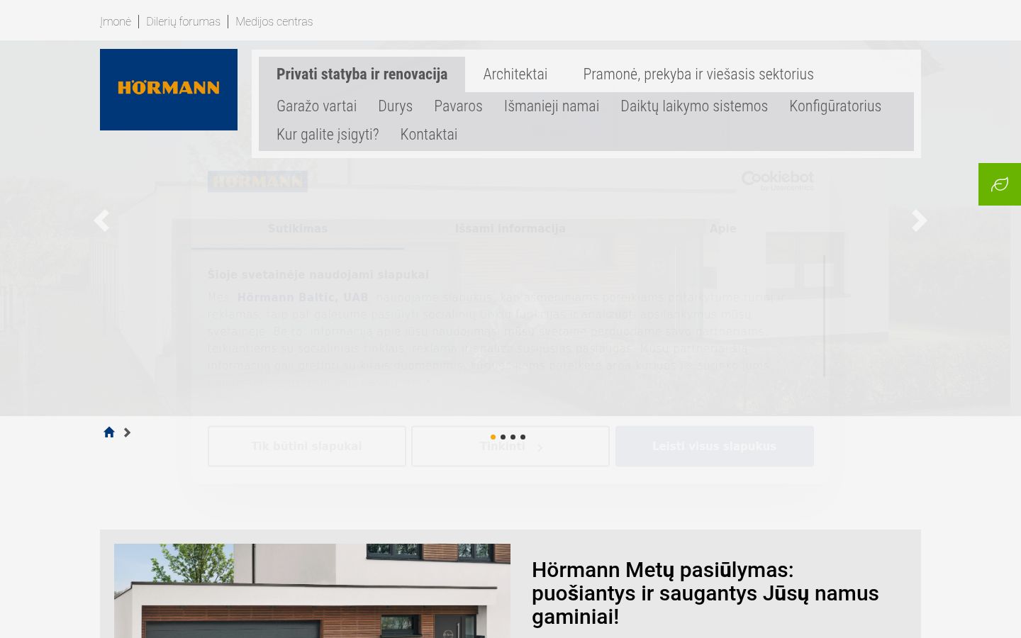 Posnetek zaslona pasice za privolitev, prikazane pred kakršno koli interakcijo