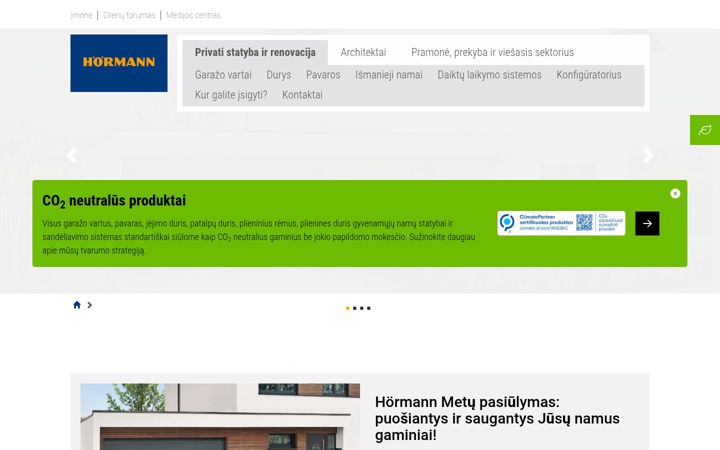 Posnetek zaslona hormann.lt