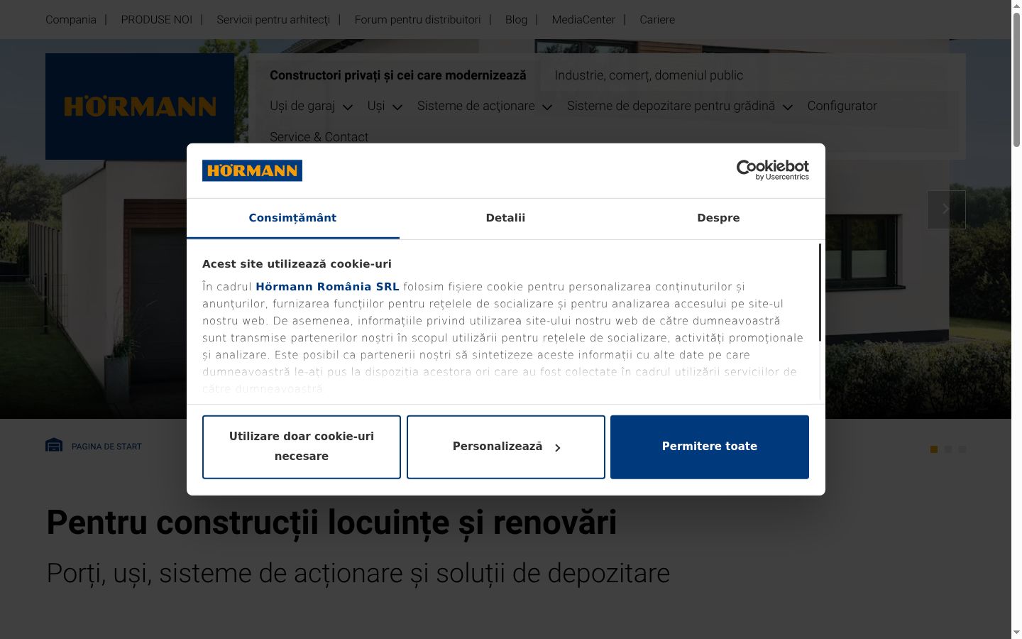 Screenshot van de toestemmingsbanner zoals getoond vóór enige interactie
