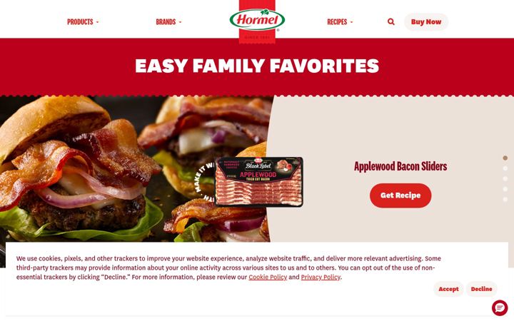 Screenshot of hormel.com
