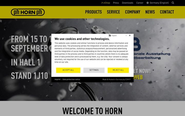 Screenshot of horn-group.com