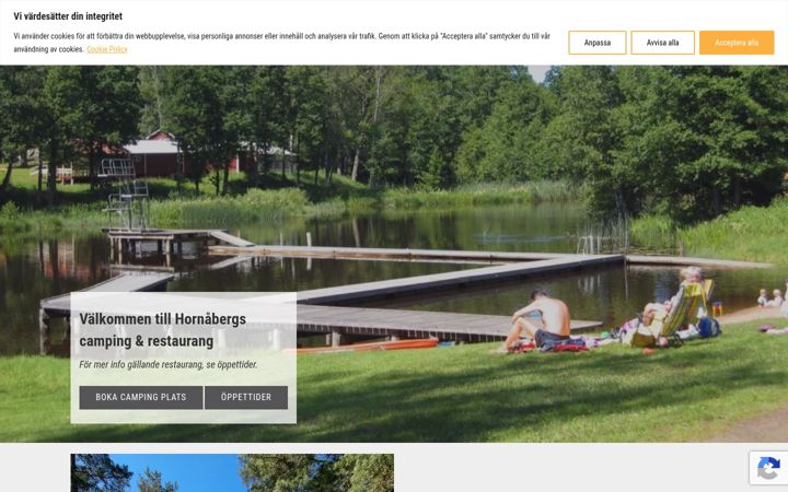 Screenshot of hornabergscamping.se