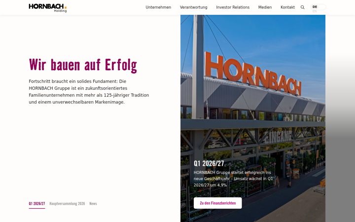 Screenshot of hornbach-holding.de