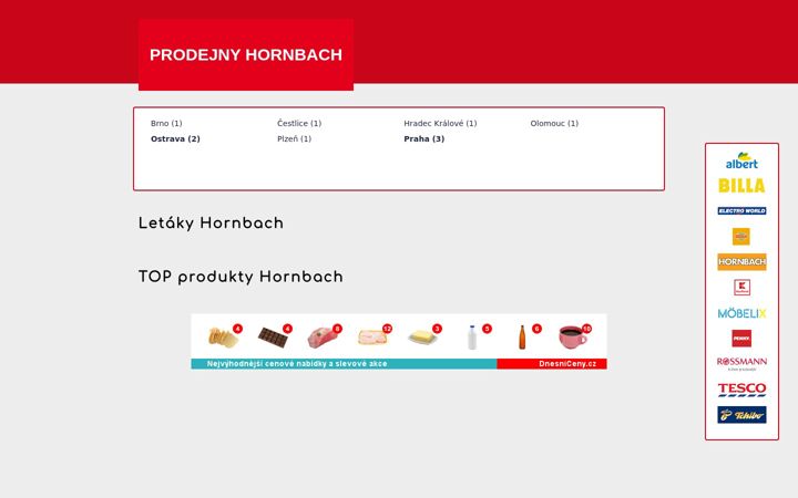 Screenshot of hornbach-prodejny.cz