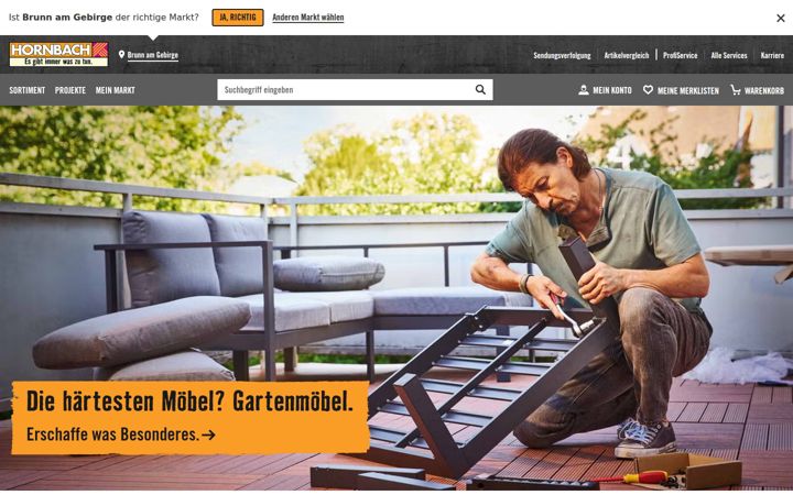 Screenshot of hornbach.at