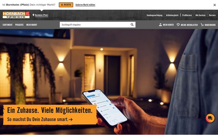 Screenshot of hornbach.com