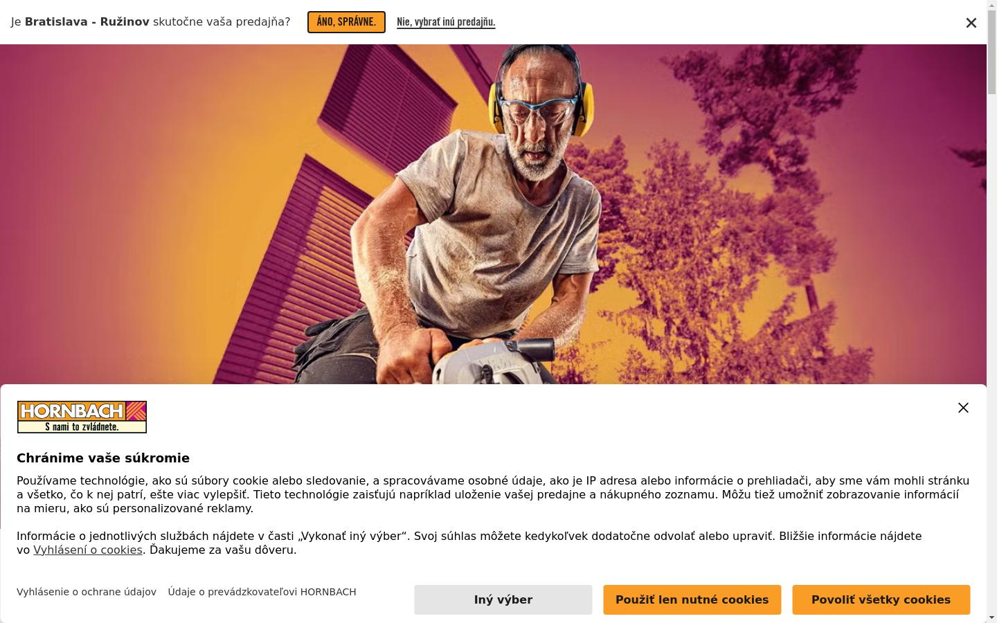 Screenshot of hornbach.sk