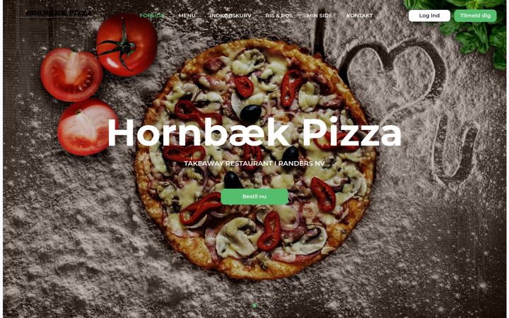 Screenshot of hornbaekpizza.dk