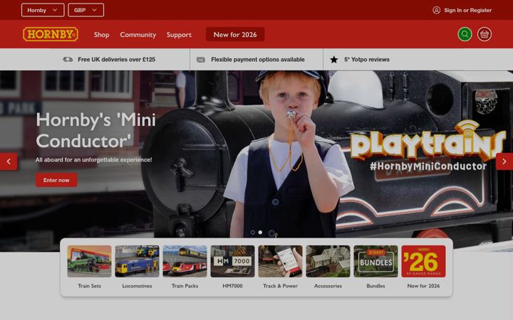 Screenshot di hornby.com