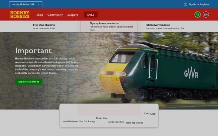 Screenshot of hornbyhobbies.com