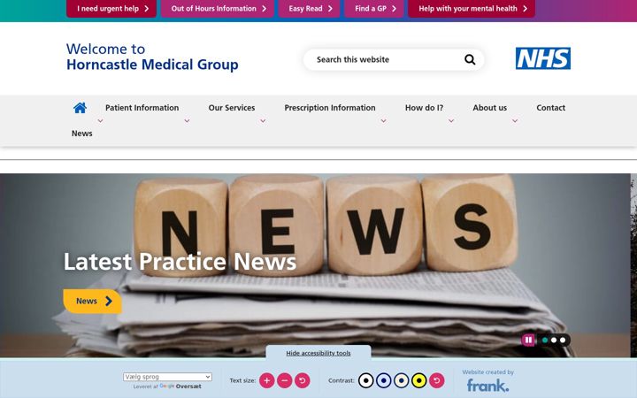 Screenshot of horncastlemedicalgroup.co.uk