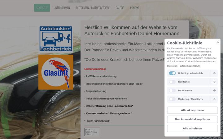 Screenshot of hornemann-lackierungen.de