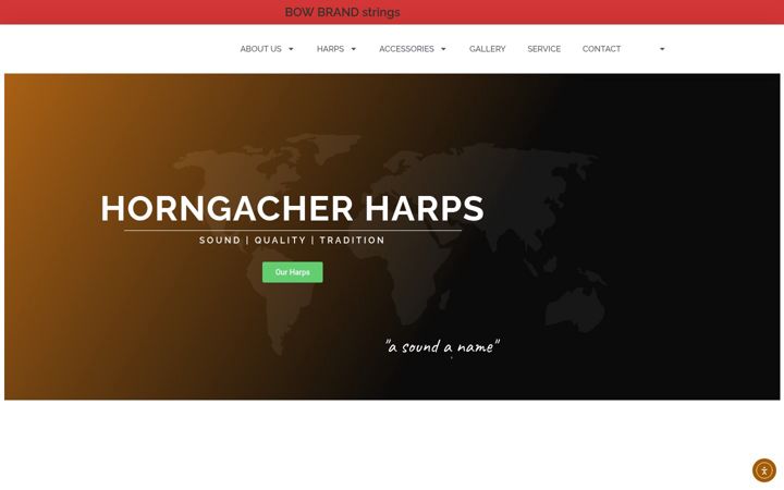 Screenshot of horngacherharps.com