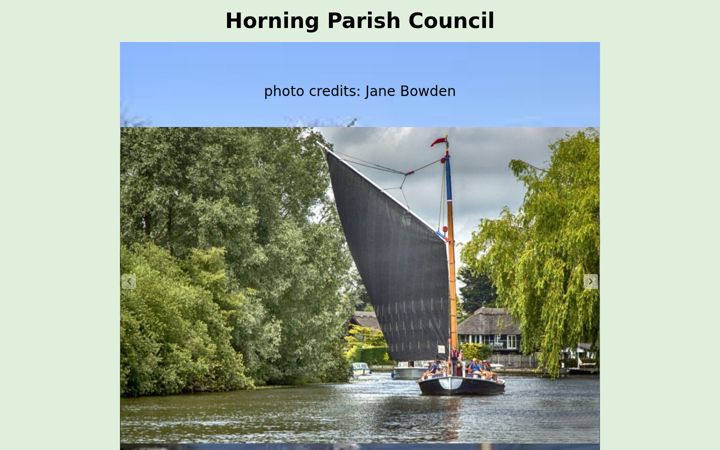 Screenshot of horningparishcouncil.gov.uk