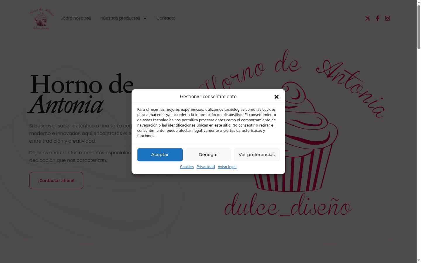 Screenshot of the consent banner shown before any interaction