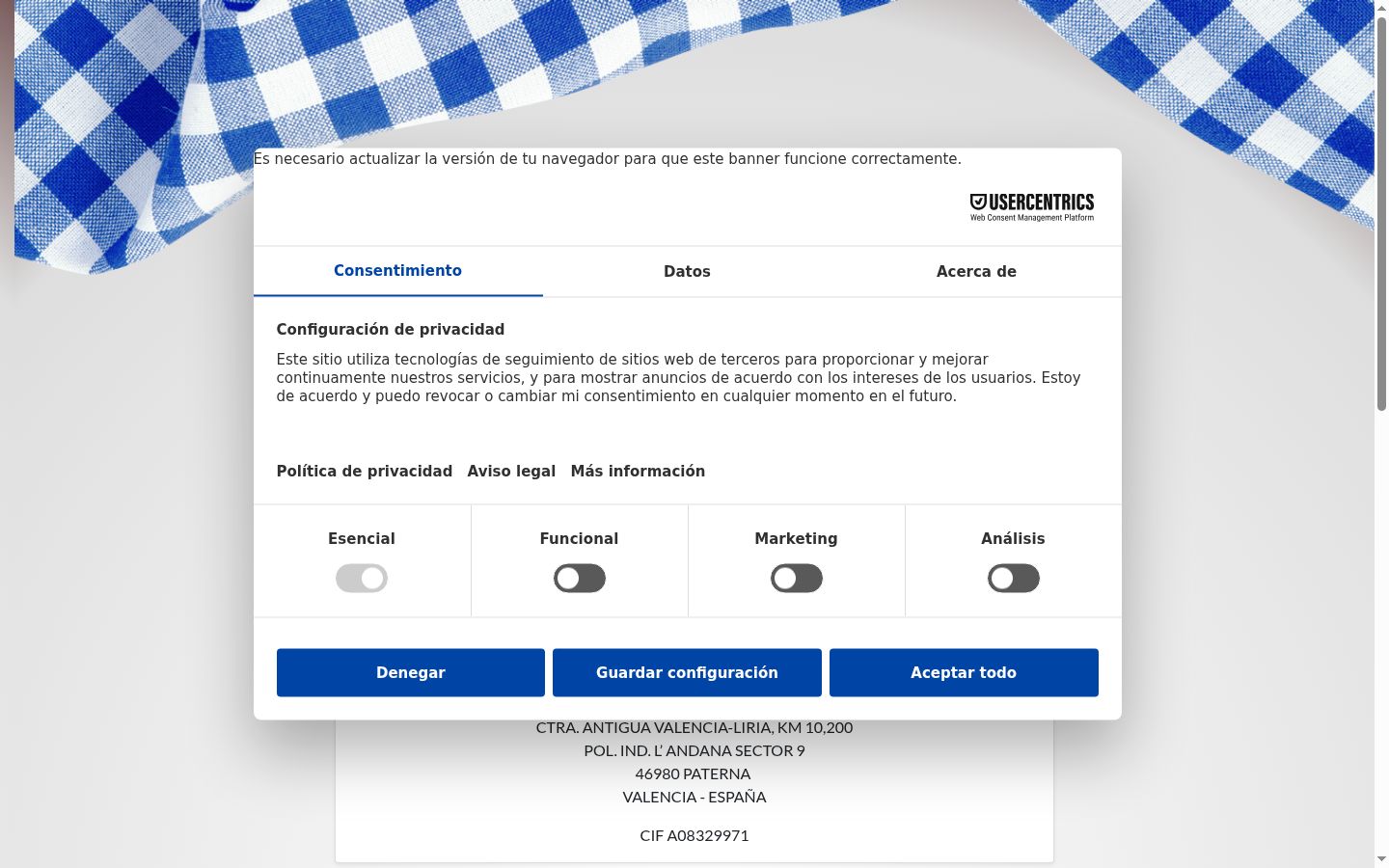 Screenshot του banner συγκατάθεσης που εμφανίστηκε πριν από οποιαδήποτε αλληλεπίδραση