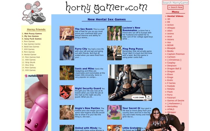 Screenshot of hornygamer.com