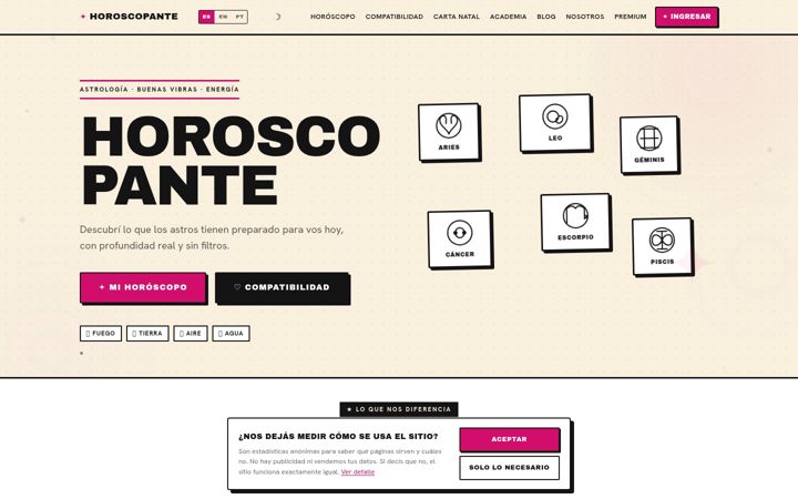 Screenshot of horoscopante.com