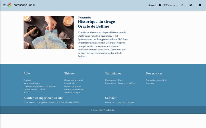 Screenshot of horoscope-lion.fr