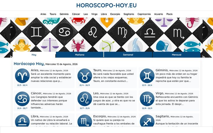 Screenshot of horoscopo-hoy.eu