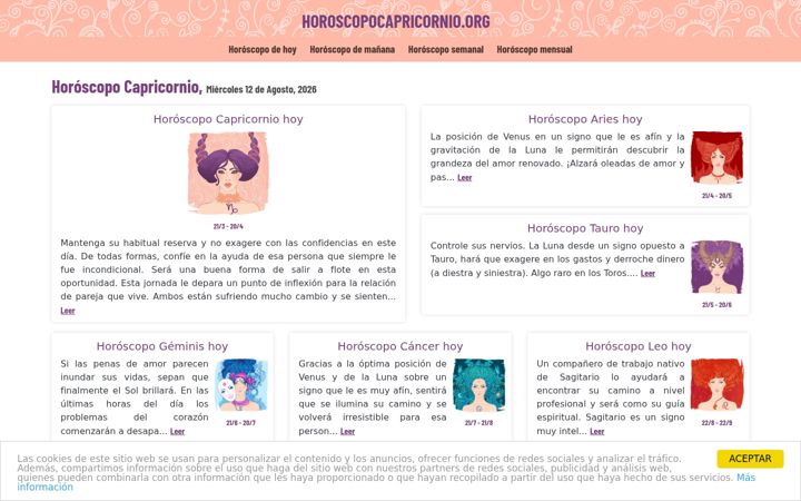 Screenshot of horoscopocapricornio.org