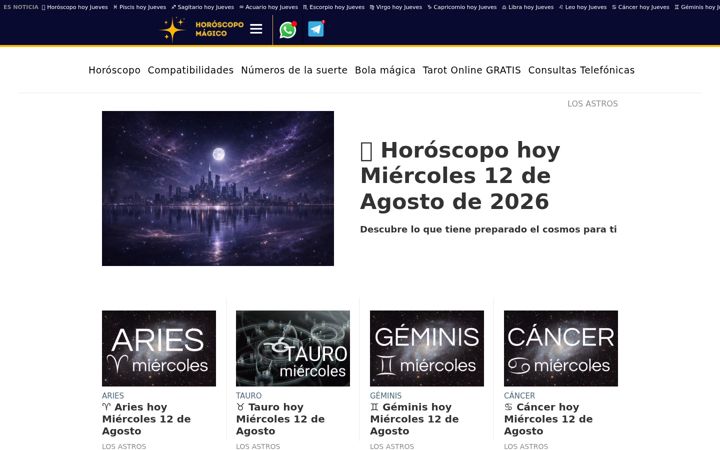 Screenshot of horoscopomagico.com